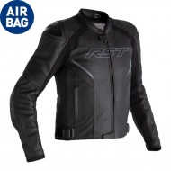 CHAQUETA RST DE PIEL SABRE AIRBAG 2022 COLOR NEGRO