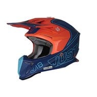 CASCO JUST 1 J18 VERTIGO COLOR AZUL / BLANCO / NARANJA FLUOR