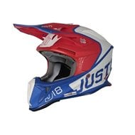 CASCO JUST 1 J18 VERTIGO COLOR AZUL / BLANCO / ROJO