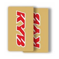KYB CLEAR FORK STICKER WHITE/RED (PAIR)