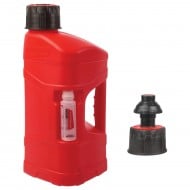 POLISPORT GAS CAN PROOCTANE 10 L WITH STANDARD CAP + 100ML MIXER QUICK FILL VALVE COLOUR TRANSPARENT RED