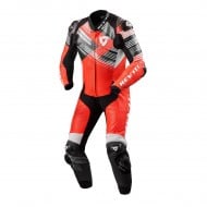 OFFER REV'IT LEATHER SUIT APEX COLOUR RED FLUO / WHITE