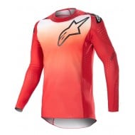 OUTLET CAMISETA ALPINESTARS SUPERTECH RISEN COR VERMELHO MARTE / BRANCO