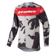 OUTLET CAMISETA ALPINESTARS RACER TACTICAL COR CINZA FUNDIDO / CAMUFLAGEM / VERMELHO MARTE.