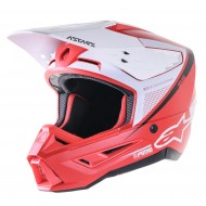 OFFER ALPINESTARS S-M5 RAYON HELMET ECE COLOUR BRIGHT RED / WHITE GLOSSY   [STOCKCLEARANCE]