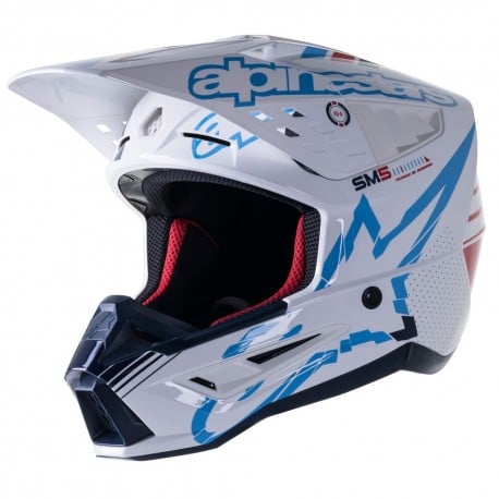 CASCO ALPINESTARS S-M5 ACTION ECE 2023 COLOR BLANCO / CIAN /