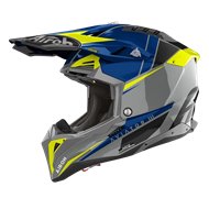 CASCO AIROH AVIATOR 3 PUSH COLOR AZUL Y GRIS