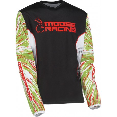 MOOSE RACING YOUTH JERSEY AGROID COLOUR BLACK / GREEN / RED