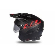 UFO JET HELMET  SHERATAN COLOUR BLACK / RED [STOCKCLEARANCE]