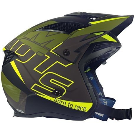 CASCO TRIAL MOTS JUMP UP03 COLOR GRIS /  AMARILLO FLUOR