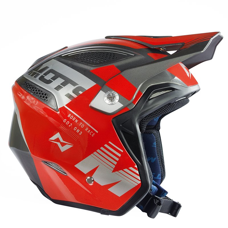 Casco Trial Mots Go2 Color Rojo / Gris Mt6218R