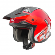 OUTLET CAPACETE DE TRIAL GAS GAS Z4 FIBRA DE VIDRO COR PRETO / VERMELHO / BRANCO