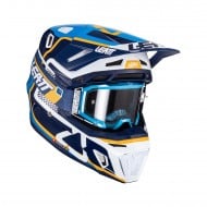 OUTLET KIT CASCO + GAFAS LEATT 8.5 COLOR AZUL / AMARILLO / BLANCO