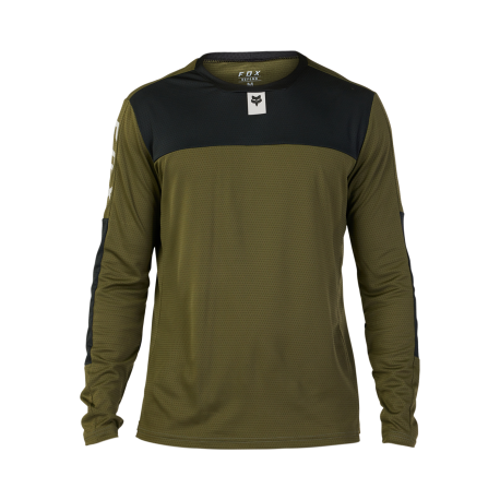 FOX DEFEND LONG SLEEVE JERSEY FOXHEAD COLOUR OLIVE GREEN [STOCKCLEARANCE]