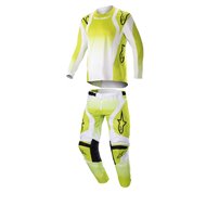 COMBO INFANTILE OUTLET ALPINESTARS RACER PUSH COLORE GIALLO FLUO / BIANCO - TAGLIE 26 USA / L