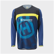 OUTLET CAMISETA HUSQVARNA RAILED COLOR AZUL / GRIS [LIQUIDACIONSTOCK]