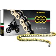 CADENA REGINA 520 ZRE CON RETENES 118 PASOS COLOR ORO