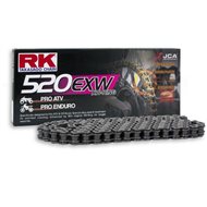 CADENA RK 520 EXW 120 PASOS CON RETENES COLOR PLATA