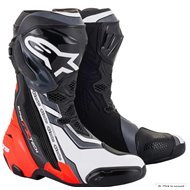 BOTTES ALPINESTARS SUPERTECH R COULEUR NOIR / ROUGE FLUO / BLANC / GRIS