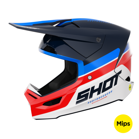 CASCO SHOT RACE COLOR AZUL METALIZADO ROJO BRILLO