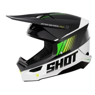 OFFER SHOT FURIOUS HELMET WHITE / BLACK / GREEN GLOSSY COLOR