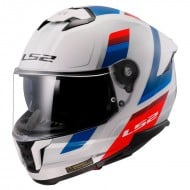Capacete Ls2 Ff808 Stream Ii Vintage Cor Branco / Azul / Vermelho [liquidacaoestoque]