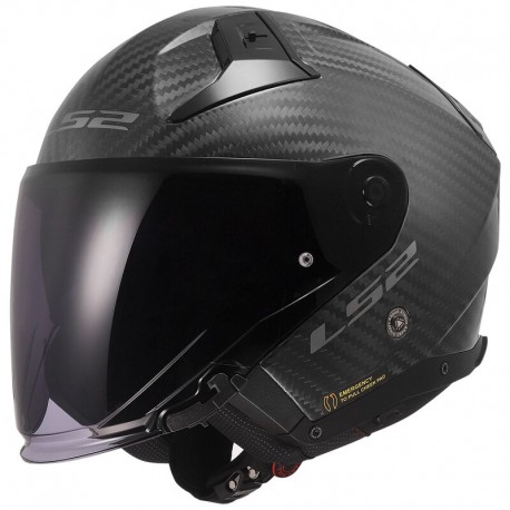 CASCO LS2 OF603 INFINITY II CARBON SOLID COLOR NEGRO MATE