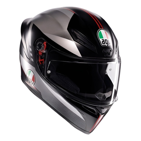 Capacete Agv K1 S Lap Cor Preto Mate / Cinza / Vermelho 2118394001-034