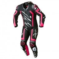 Macacão De Couro Rst Pro Series Evo Airbag Cor Rosa Fluorescente / Rosa Neon