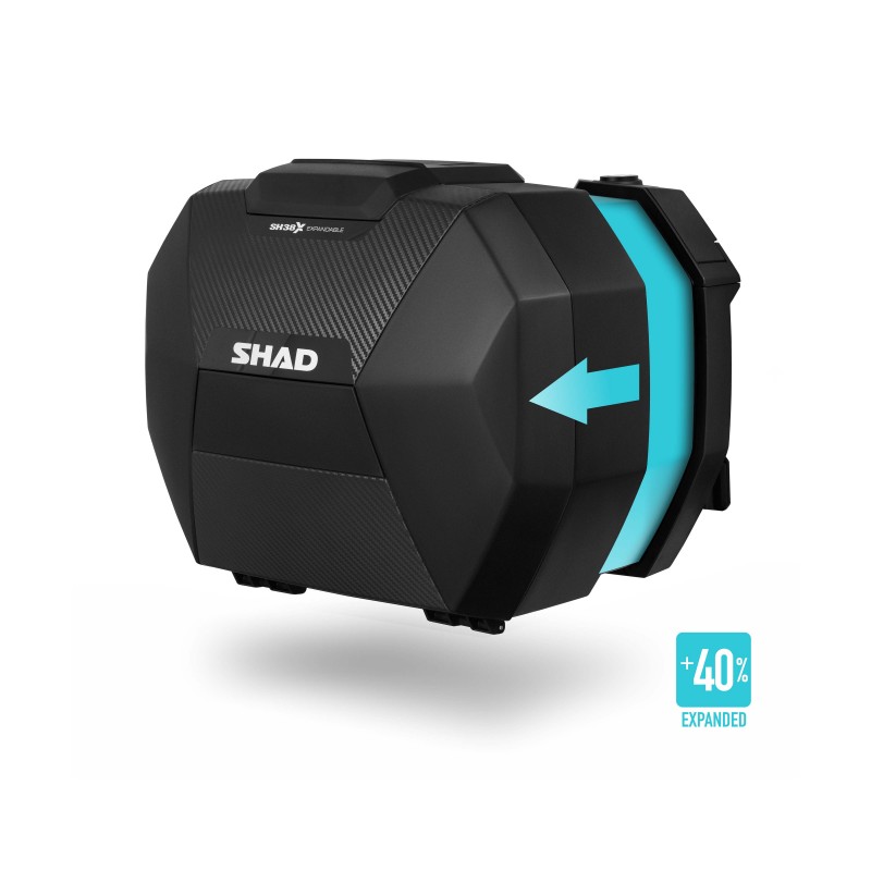 Juego Maletas Laterales Expandibles Shad Sh38X Color Negro Carbono