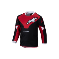 CAMISETA INFANTIL ALPINESTARS RACER VEIL COR PRETO / VERMELHO BRILHANTE