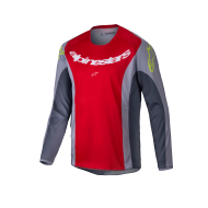 CAMISETA INFANTIL ALPINESTARS RACER MELT COR VERMELHO BRILHANTE / CINZA