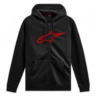 SUDADERA CON CREMALLERA ALPINESTARS AGELESS V3 COLOR NEGRO / ROJO