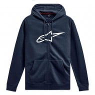 SUDADERA CON CREMALLERA ALPINESTARS AGELESS V3 COLOR AZUL MARINO / BLANCO