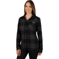 CAMISA DE MULHER FXR TIMBER BRANCA LOGO CINZA ESCURO / PRETO