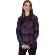 CAMISA DE MULHER FXR TIMBER VERDE ESCURO / VINHO