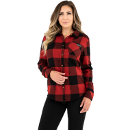 CAMISA MUJER FXR TIMBER COLOR MARRÓN ROJIZO / NEGRO / GRIS