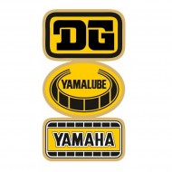 FRONT FENDER RR GRAPHICS RETRO DG BLACK / YELLOW STICKER KIT