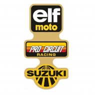 FRONT MUDGUARD RR GRAPHICS RETRO ELF WHITE/BLACK STICKER KIT