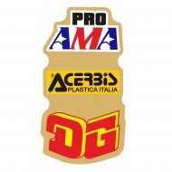 FRONT FENDER RR GRAPHICS RETRO PRO AMA BLACK / RED STICKER KIT