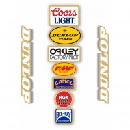 RR GRAPHICS RETRO COORS LIGHT WHITE REAR MUDGUARD STICKER KIT