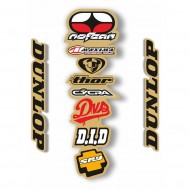 RR GRAPHICS RETRO NO FEAR BLACK REAR MUDGUARD STICKER KIT