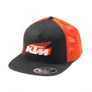 OUTLET GORRA PLANA KTM MX TRUCKER COLOR NEGRO / NARANJA
