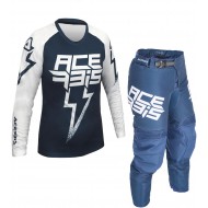 TRAJE INFANTIL ACERBIS J-BLIZZARD - MX K-WINDY VENTED COLOR AZUL / BLANCO
