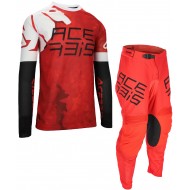 TRAJE ACERBIS J/K WINDY VENTED WATERMARK COLOR BLANCO / ROJO