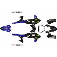 KOMPLETTES AUFKLEBERSET RR GRAPHICS YAMAHA YZ 250 F 24 YZ 450 F (2023-2024) MONSTER EDITION BLAU / SCHWARZ