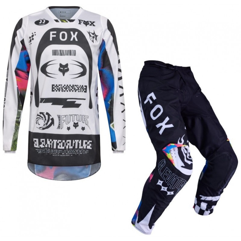 FOX 180 バイクウェア 黒/白 Fox 180 Image Cosmo White / Black Suit Combfox141