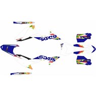 KIT AUTOCOLLANTS COMPLET RR GRAPHICS HUSQVARNA TE / FE (2024-2025) FACTORY COLOR JAUNE / BLEU MARINE
