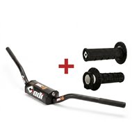 PACK PUNHOS ODI MX V2 LOCK-ON HALF-WAFFLE + GUIDÃO ODI PODIUM FLIGHT MX KTM OEM PRETO