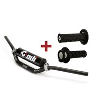 PACK PUNHOS ODI MX V2 LOCK-ON HALF-WAFFLE + GUIDÃO ODI PODIUM FLIGHT MX RC4 RICKY CARMICHAEL PRETO